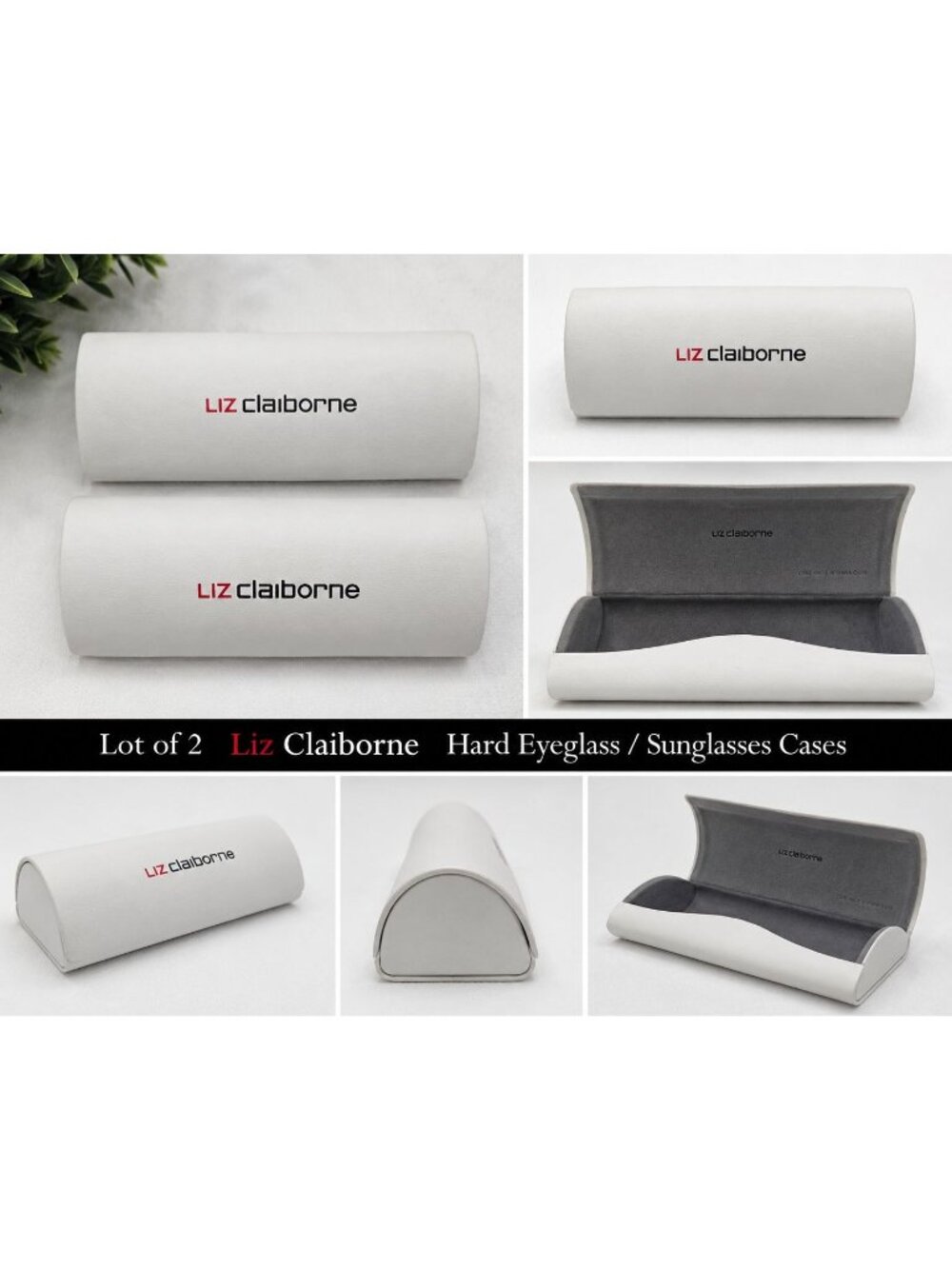Lot of 2 Liz Claiborne New York Hard Eyeglass/Sunglasses Cases
